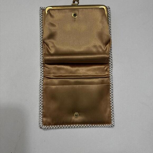 Vintage Whiting & Davis White Old Money Wedding Classy Metal Mesh Wallet Clutch - Picture 5 of 15